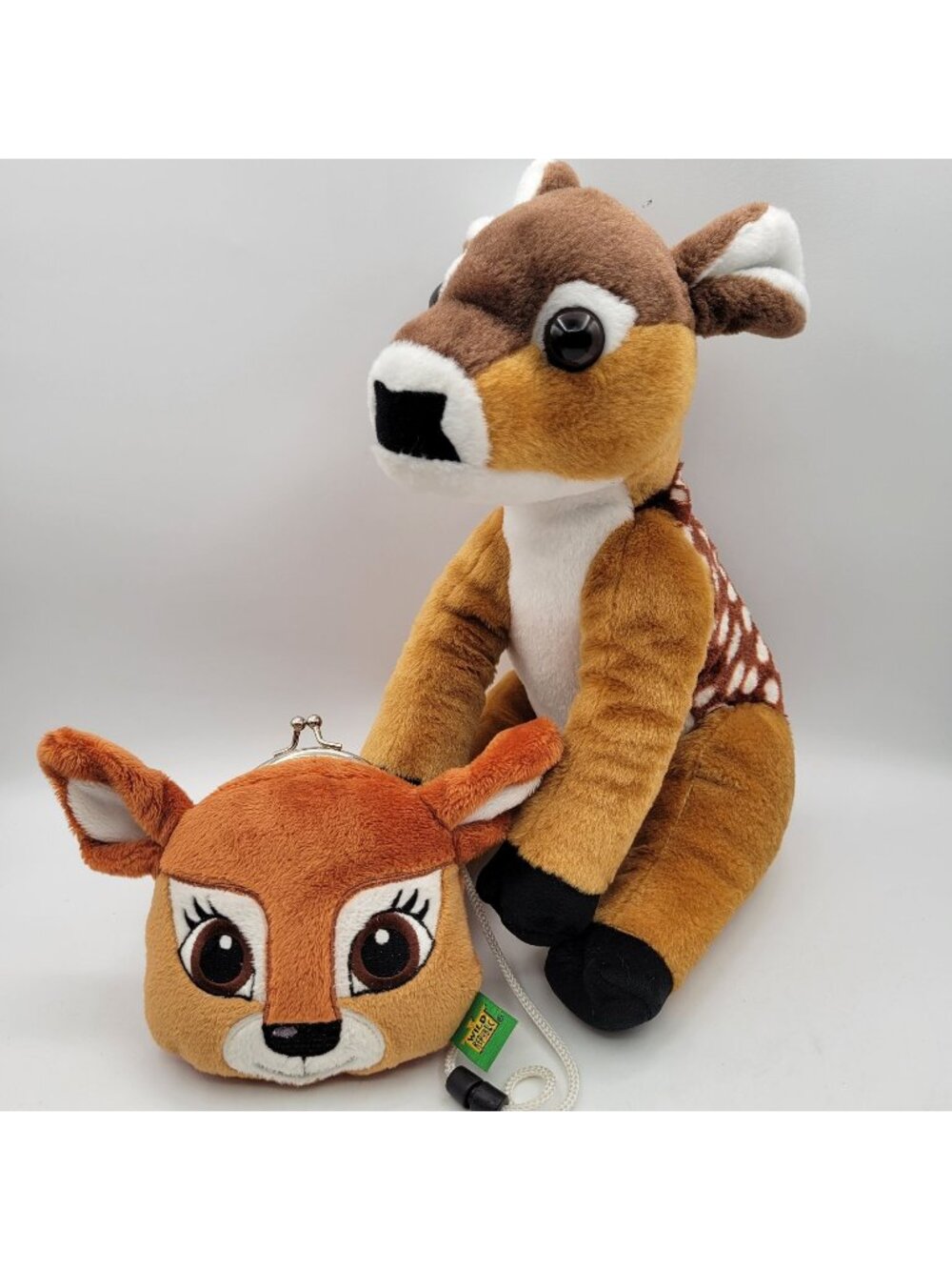 Wild Republic Bambi Deer Fawn Plush Stuffed Animal & Purse Lot